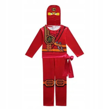 PRZEBRANIE DZIECIĘCE KOSTIUM NINJA CZERWONY RED KARNAWAŁ WYSTĘP 134-140 CM