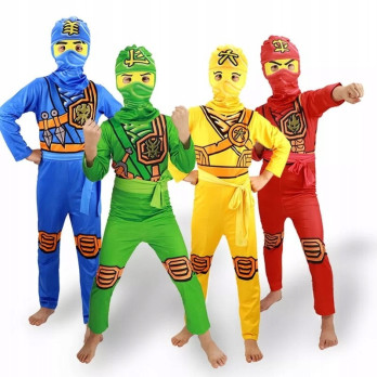 PRZEBRANIE DZIECIĘCE KOSTIUM NINJA CZERWONY RED KARNAWAŁ WYSTĘP 134-140 CM