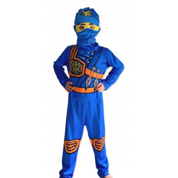 PRZEBRANIE DZIECIĘCE KOSTIUM NINJA NIEBIESKI KARNAWAŁ WYSTĘP 98-110cm