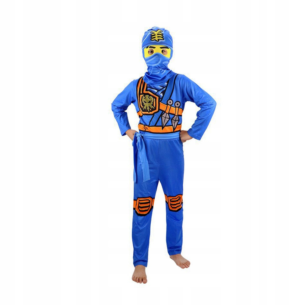 PRZEBRANIE DZIECIĘCE KOSTIUM NINJA NIEBIESKI KARNAWAŁ WYSTĘP 98-110cm