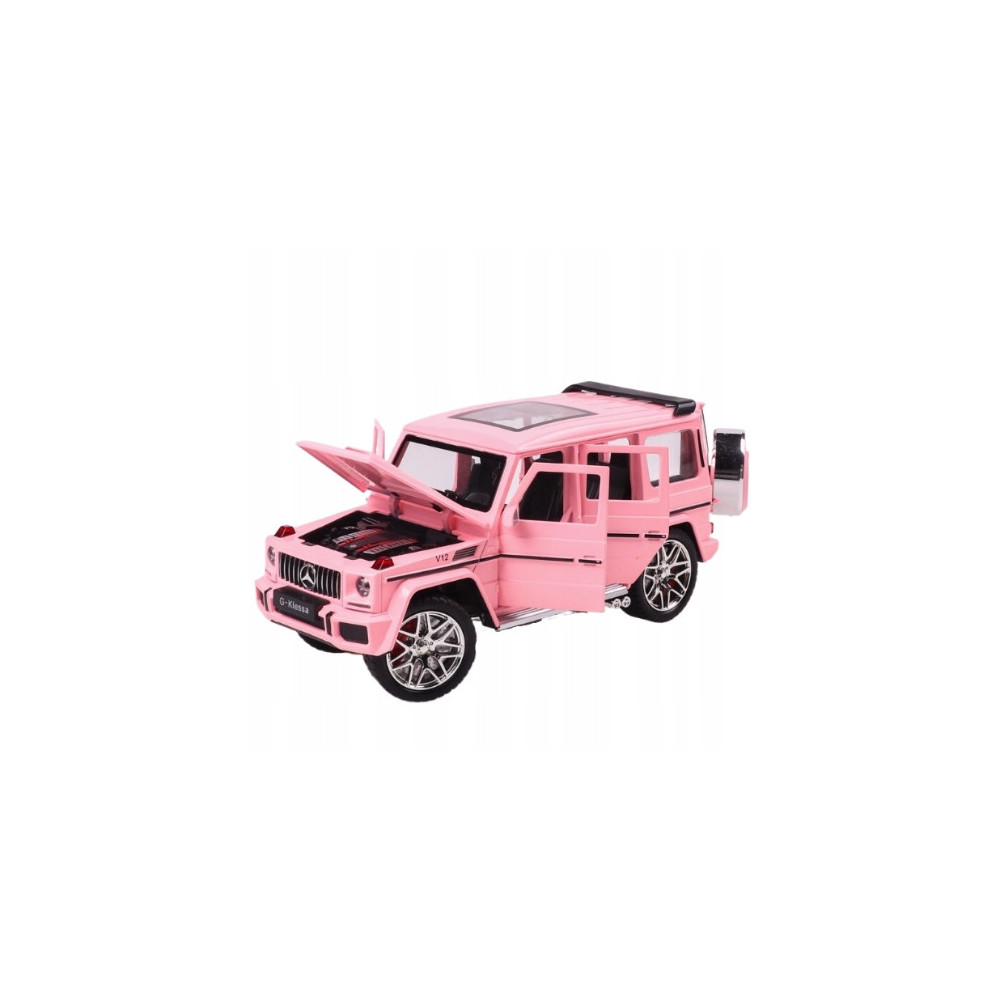 MERCEDES-BENZ G63 METALOWY MODEL SAMOCHODU 1:24 DŹWIĘK ŚWIATŁO RÓŻOWY