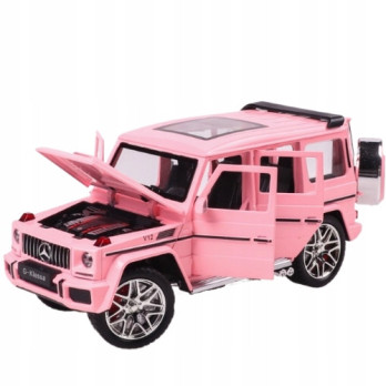 MERCEDES-BENZ G63 METALOWY MODEL SAMOCHODU 1:24 DŹWIĘK ŚWIATŁO RÓŻOWY