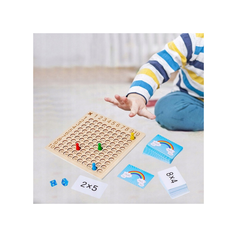 TABLICZKA MNOŻENIA GRA DREWNIANA MONTESSORI DZIECI GRA EDUKACYJNA LOGICZNA