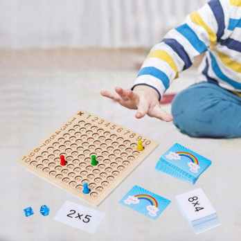 TABLICZKA MNOŻENIA GRA DREWNIANA MONTESSORI DZIECI GRA EDUKACYJNA LOGICZNA