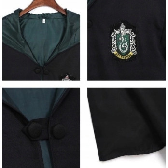 PRZEBRANIE STRÓJ HARRY POTTER SLYTHERIN PELERYNA CZARODZIEJA ROZMIAR XXL