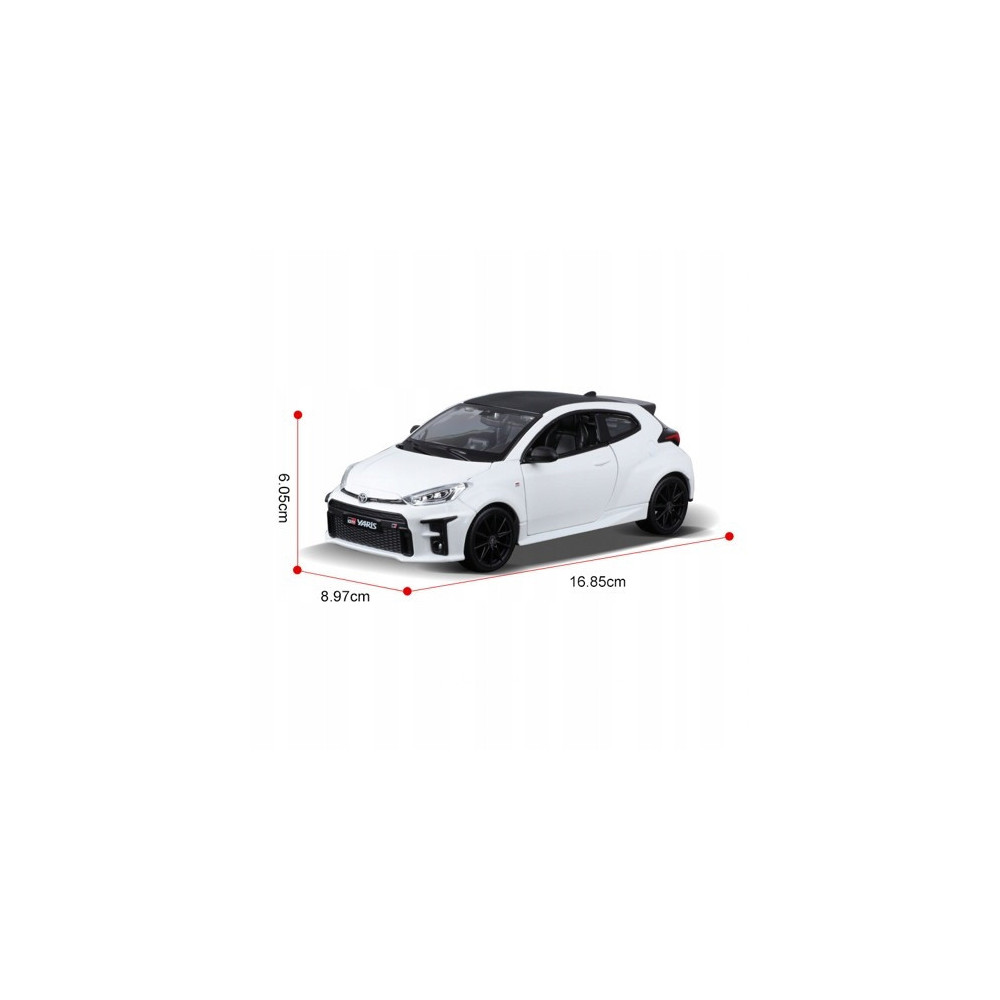 TOYOTA YARIS METALOWY MODEL SAMOCHODU 1:24 BIAŁY