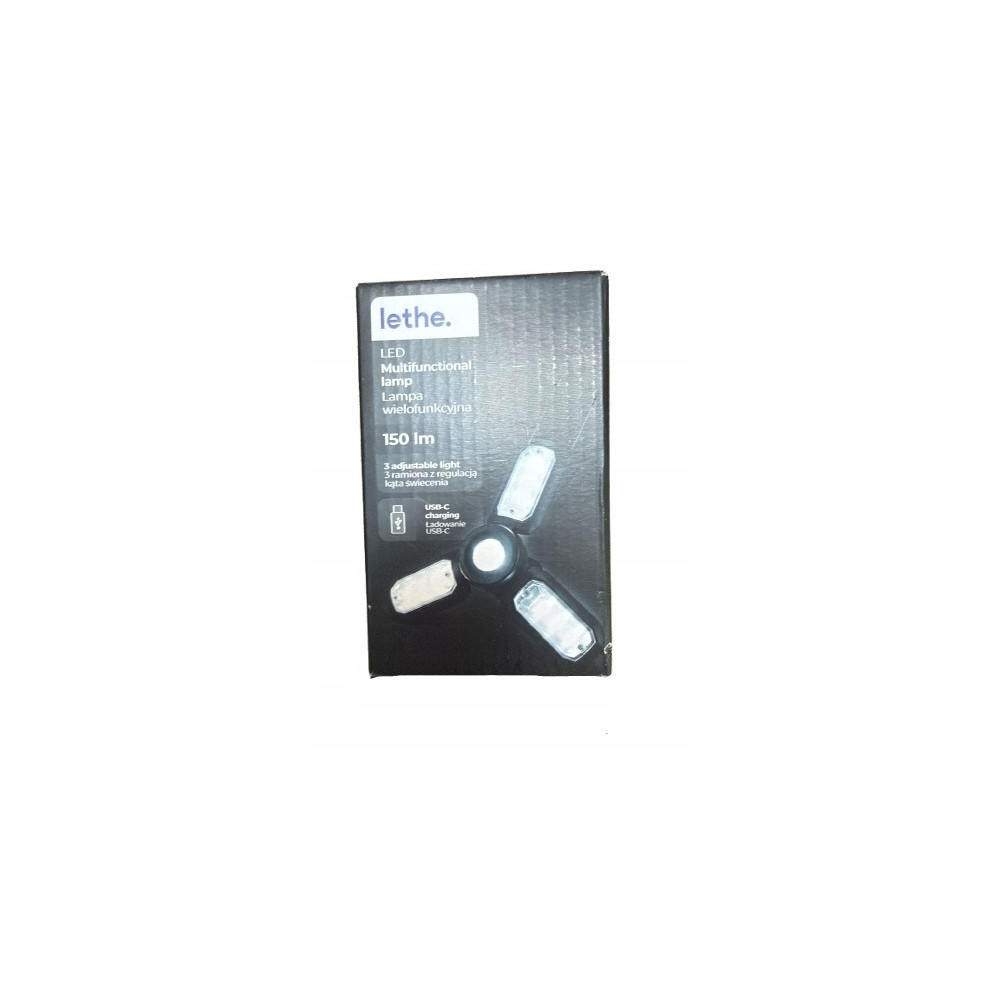 Lampa Wielofunkcyjna LED LETHE 150 lm USB-C – 3 Regulowane Panele