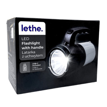 Lethe Latarka z uchwytem 150lm USB-C 180x130x95mm czarna