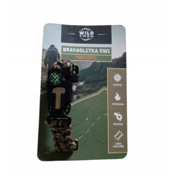 Wild Trek Bransoletka Survivalowa Krzesiwo Kompas Gwizdek Linka