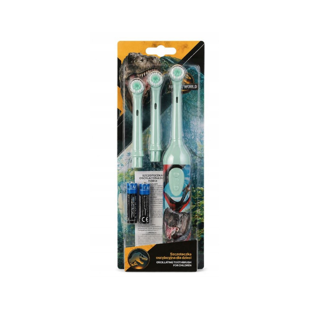 SZCZOTECZKA Oscylacyjna Jurassic World + 3 końcówki zielona