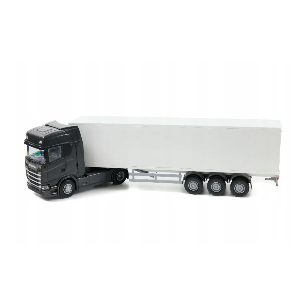 Emek 86003 Scania S410 czarny z naczepą kontenerem Box