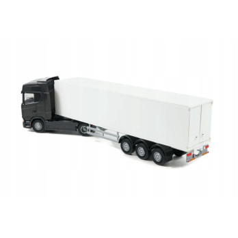 Emek 86003 Scania S410 czarny z naczepą kontenerem Box