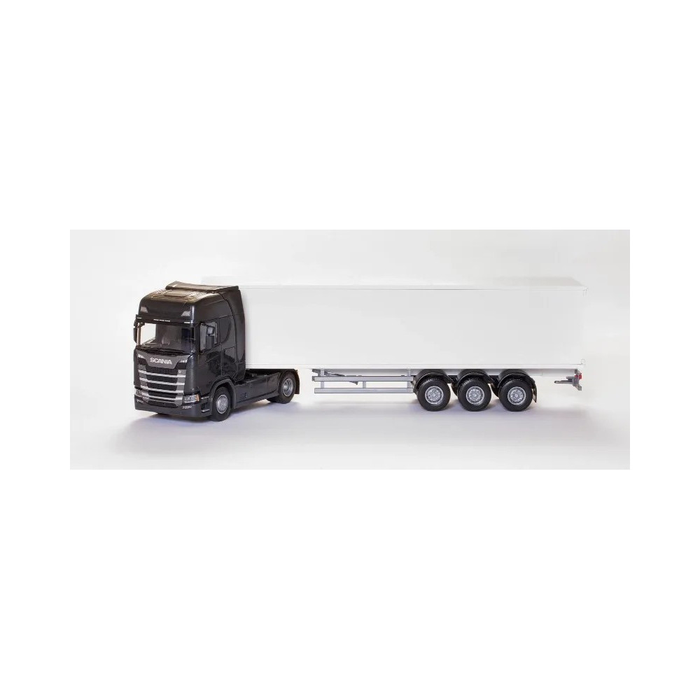 Emek 86003 Scania S410 czarny z naczepą kontenerem Box