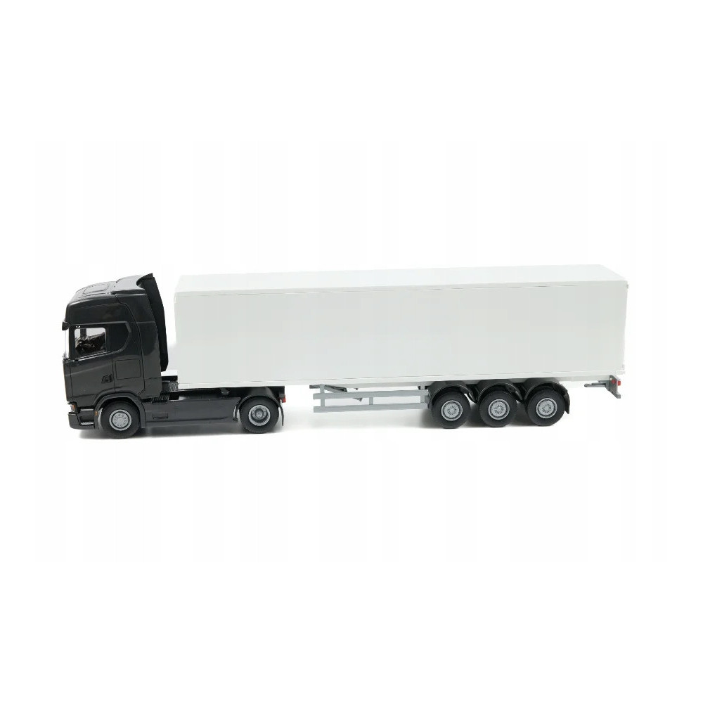 Emek 86003 Scania S410 czarny z naczepą kontenerem Box