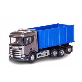 EMEK 20863 Scania CR 8x4 ciężarówka hakowa z wysokim kontenerem szara