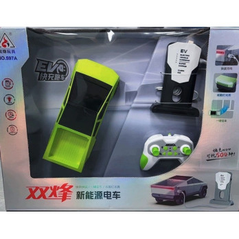 TESLA CYBERTRUCK RC PICKUP EV + STACJA ŁADOWANIA 2.4GHZ LED ZIELONY