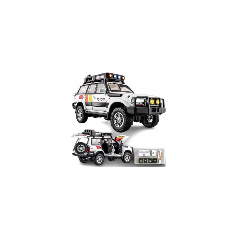 TOYOTA LAND CRUISER LC80 1:24 METALOWY MODEL OFF-ROAD ŚWIATŁA DŹWIĘKI