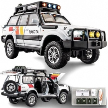 TOYOTA LAND CRUISER LC80 1:24 METALOWY MODEL OFF-ROAD ŚWIATŁA DŹWIĘKI