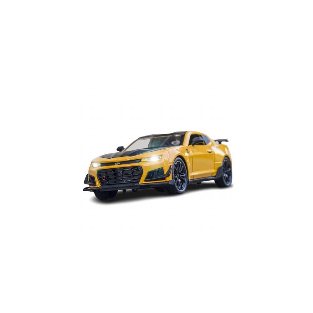 CHEVROLET CAMARO BUMBLEBEE 1:24 METALOWY MODEL AUTO ŚWIATŁA DŹWIĘK ŻÓŁTY