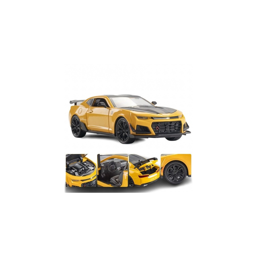 CHEVROLET CAMARO BUMBLEBEE 1:24 METALOWY MODEL AUTO ŚWIATŁA DŹWIĘK ŻÓŁTY