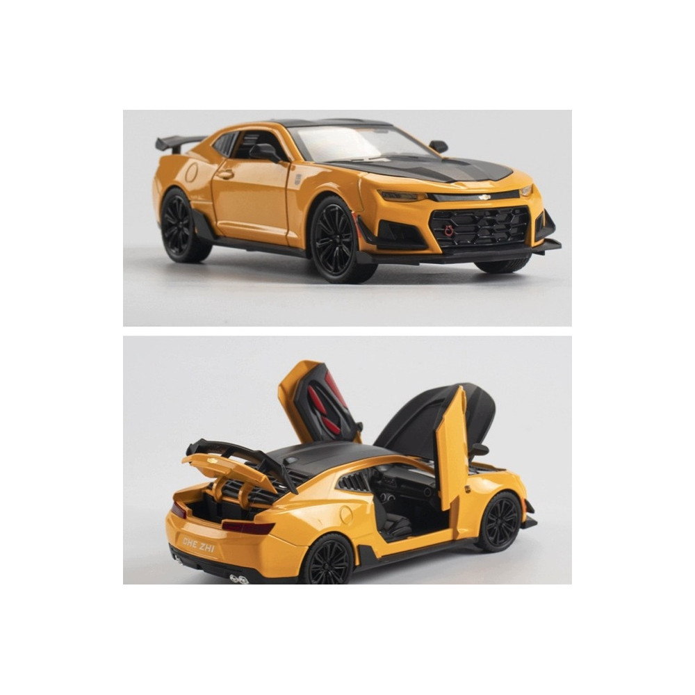 CHEVROLET CAMARO BUMBLEBEE 1:24 METALOWY MODEL AUTO ŚWIATŁA DŹWIĘK ŻÓŁTY
