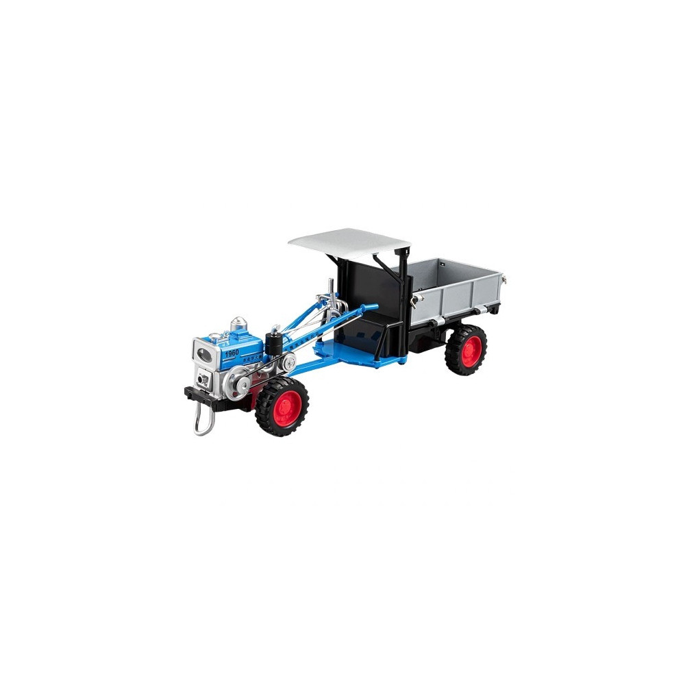RETRO CIĄGNIK ROLNICZY Z PRZYCZEPĄ 1:24 METALOWY DIE CAST ŚWIATŁA DŹWIĘK