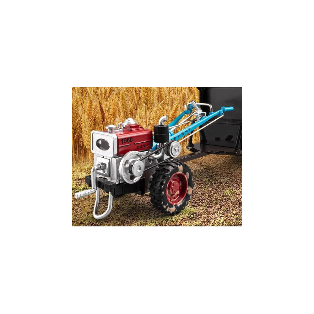 RETRO CIĄGNIK ROLNICZY Z PRZYCZEPĄ 1:24 METALOWY DIE CAST ŚWIATŁA DŹWIĘK