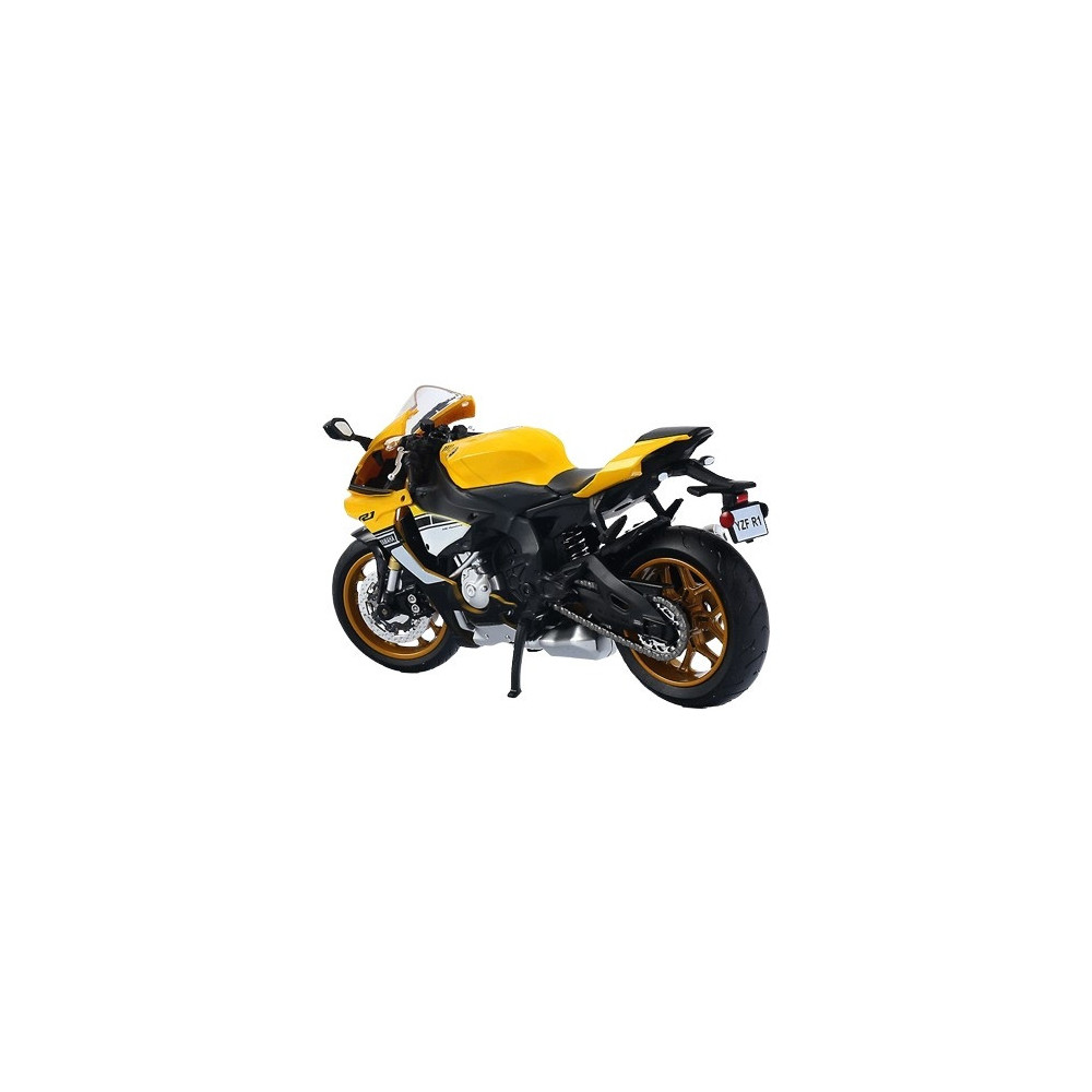 MODEL MOTOCYKLA YAMAHA YZF R1 1:12 METALOWY ZE STOPU ŻÓŁTY