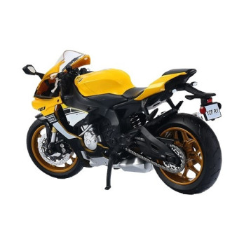 MODEL MOTOCYKLA YAMAHA YZF R1 1:12 METALOWY ZE STOPU ŻÓŁTY