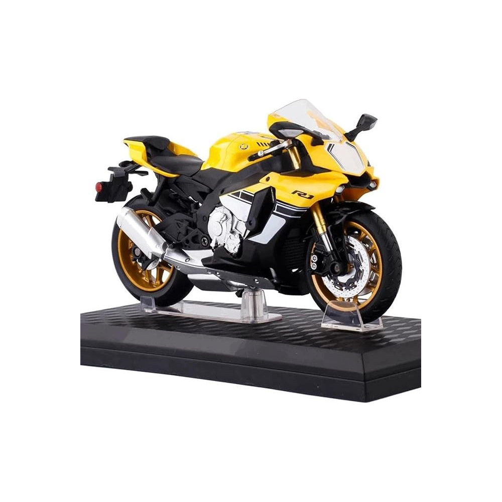 MODEL MOTOCYKLA YAMAHA YZF R1 1:12 METALOWY ZE STOPU ŻÓŁTY