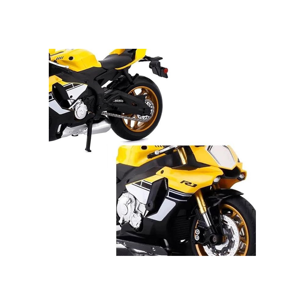 MODEL MOTOCYKLA YAMAHA YZF R1 1:12 METALOWY ZE STOPU ŻÓŁTY