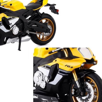 MODEL MOTOCYKLA YAMAHA YZF R1 1:12 METALOWY ZE STOPU ŻÓŁTY