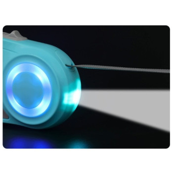 AUTOMATYCZNA SMYCZ DLA PSA 3 M Z PODŚWIETLENIEM RGB I LATARKĄ LED DO 35 KG
