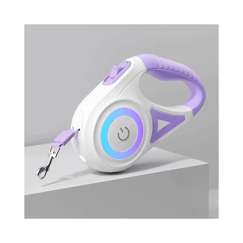 AUTOMATYCZNA SMYCZ DLA PSA 3 M Z PODŚWIETLENIEM RGB I LATARKĄ LED DO 35 KG