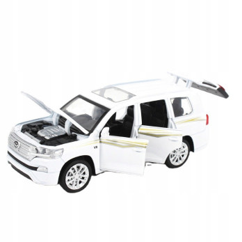 TOYOTA LAND CRUISER V8 METALOWY MODEL SAMOCHODU 1:32 DŹWIĘK ŚWIATŁO BIAŁY