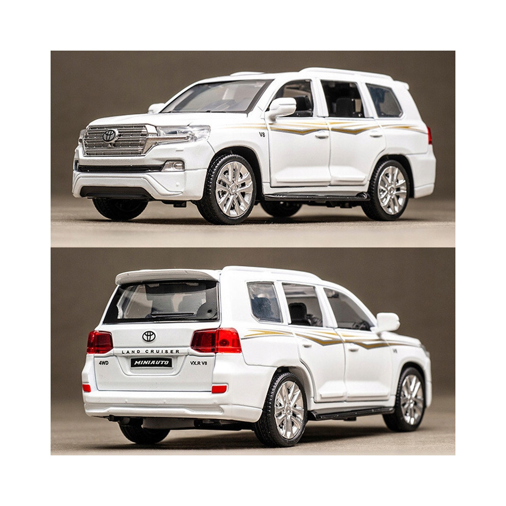TOYOTA LAND CRUISER V8 METALOWY MODEL SAMOCHODU 1:32 DŹWIĘK ŚWIATŁO BIAŁY