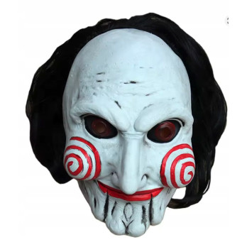 PRZERAŻAJĄCA MASKA LATEKSOWA Z FILMU PIŁA BILLY SAW HALLOWEEN PRZEBRANIE