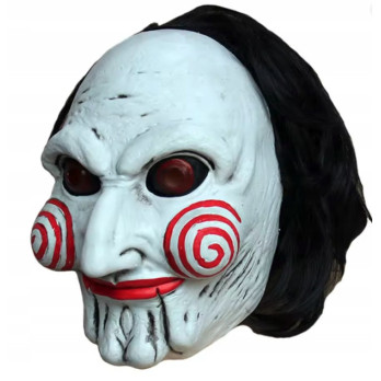 PRZERAŻAJĄCA MASKA LATEKSOWA Z FILMU PIŁA BILLY SAW HALLOWEEN PRZEBRANIE