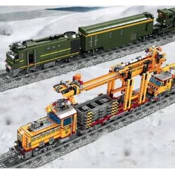 KLOCKI POCIĄG TOWAROWY MASZYNA PUN DI UKŁADNIA TORÓW PUN DŹWIG 1270pcs