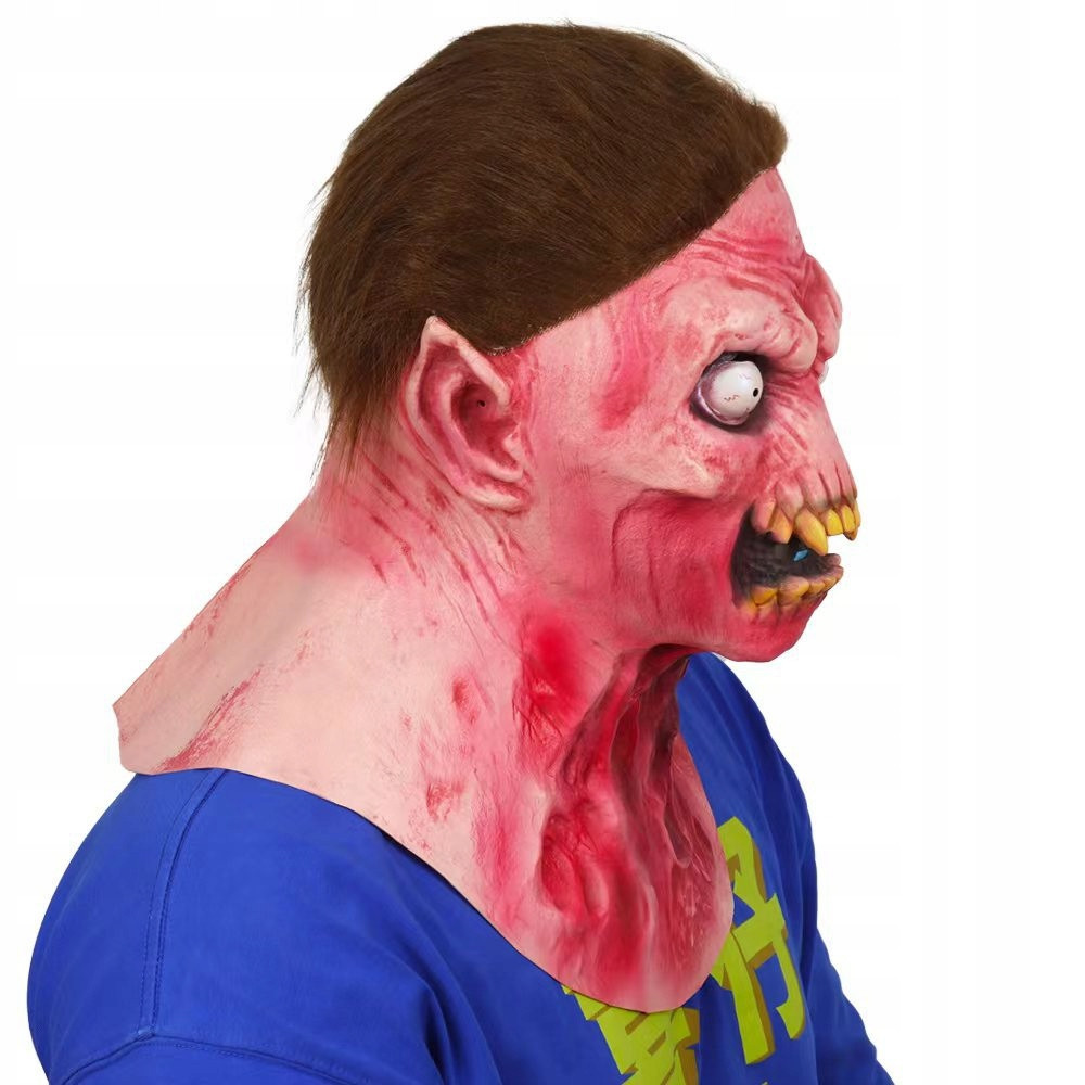 PRZERAŻAJĄCA DWUGŁOWA MASKA LATEKSOWA HALLOWEEN KOMINIARKA PRZEBRANIE