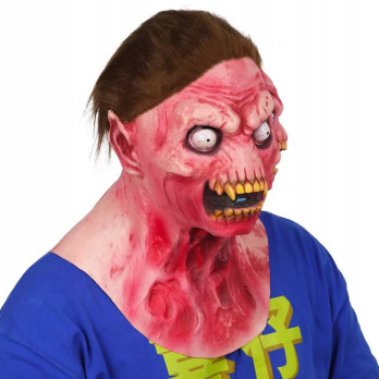 PRZERAŻAJĄCA DWUGŁOWA MASKA LATEKSOWA HALLOWEEN KOMINIARKA PRZEBRANIE