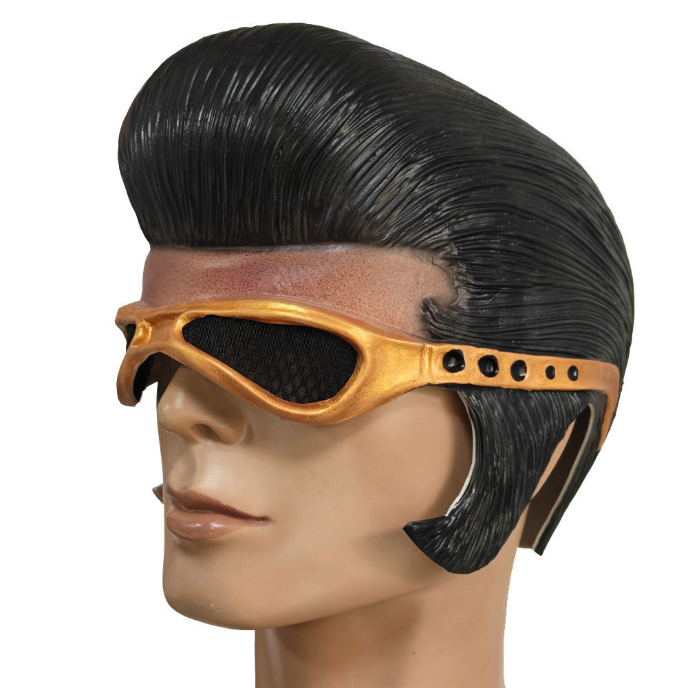 MASKA LATEKSOWA PÓŁTWARZOWA ELVIS HALLOWEEN OKULARY PRZEBRANIE RETRO