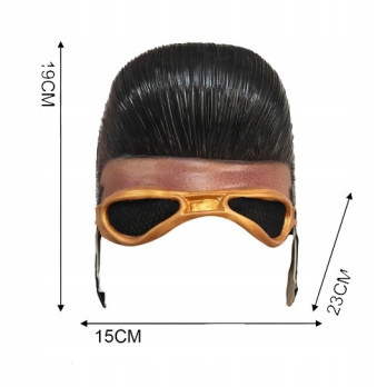 MASKA LATEKSOWA PÓŁTWARZOWA ELVIS HALLOWEEN OKULARY PRZEBRANIE RETRO