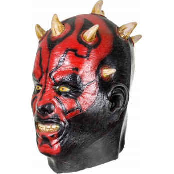 LATEKSOWA MASKA DARTH MAUL GWIEZDNE WOJNY KOMINIARKA PRZEBRANIE UNIWERSALNA