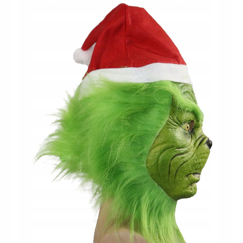 MASKA LATEKSOWA HALLOWEEN ŚWIĄTECZNY POTWÓR GRINCH KOMINIARKA PRZEBRANIE