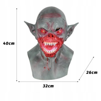 MASKA LATEKSOWA HALLOWEEN DEMON WAMPIR DRAKULA KOMINIARKA PRZEBRANIE