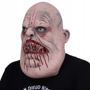 MASKA LATEKSOWA HALLOWEEN STRASZNY POTWÓR KRWAWIĄCE USTA KOMINIARKA