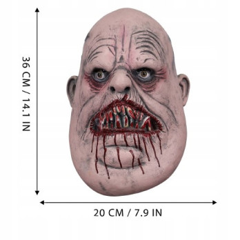 MASKA LATEKSOWA HALLOWEEN STRASZNY POTWÓR KRWAWIĄCE USTA KOMINIARKA