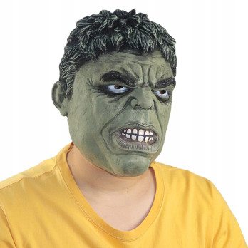 MASKA LATEKSOWA HALLOWEEN HULK KOMINIARKA PRZEBRANIE UNIWERSALNA ZIELONA