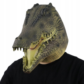MASKA LATEKSOWA HALLOWEEN KROKODYL KOSTIUM NA TWARZ PRZEBRANIE